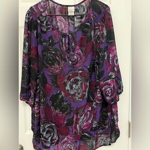 Beautiful purple floral blouse